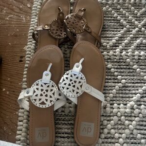 Dolce Vita Brown and White Cutout Sandals